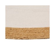 Tapis tressé Blanc et naturel 150 cm Jute et coton Rond