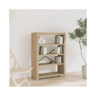 Bibliothèque 4 niveaux 80x30x110 cm Bois solide d'acacia