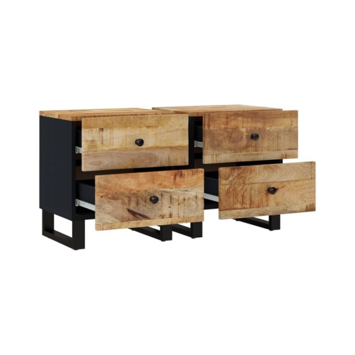Tables de chevet 2 pcs 40x33x46 cm Bois de manguier solide