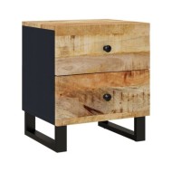 Tables de chevet 2 pcs 40x33x46 cm Bois de manguier solide
