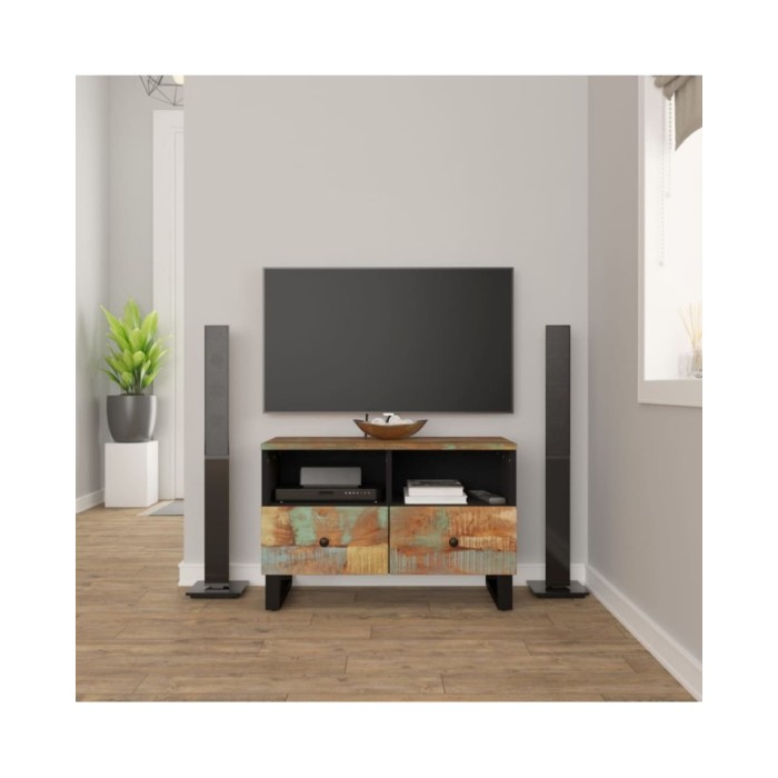 Meuble TV 70x33x46 cm Bois massif de récupération