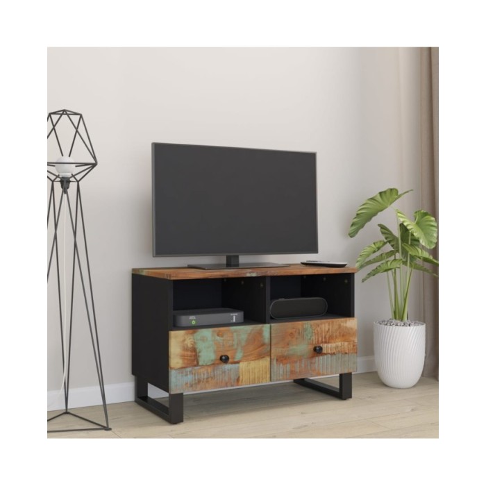 Meuble TV 70x33x46 cm Bois massif de récupération