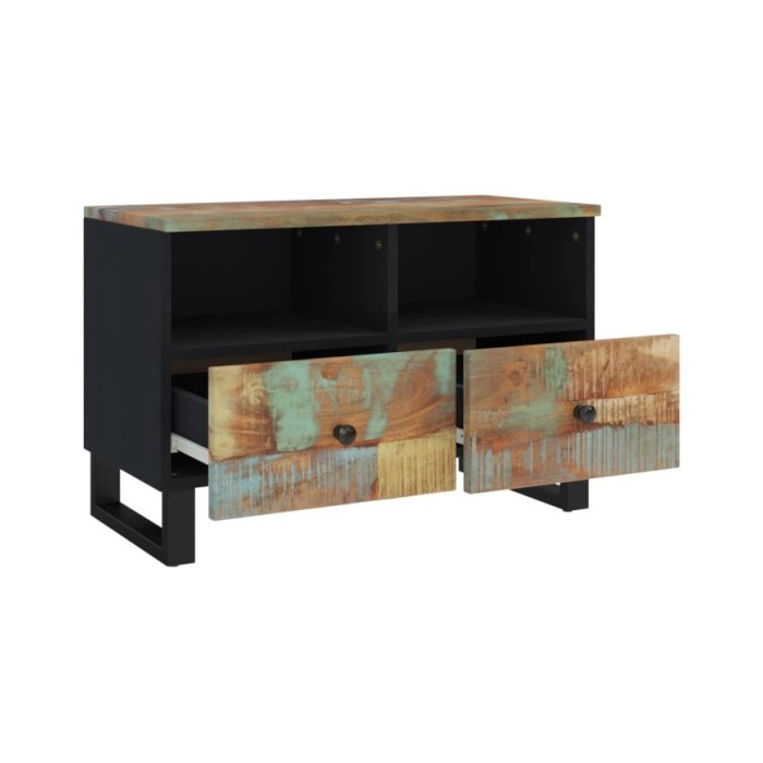 Meuble TV 70x33x46 cm Bois massif de récupération