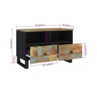 Meuble TV 70x33x46 cm Bois massif de récupération