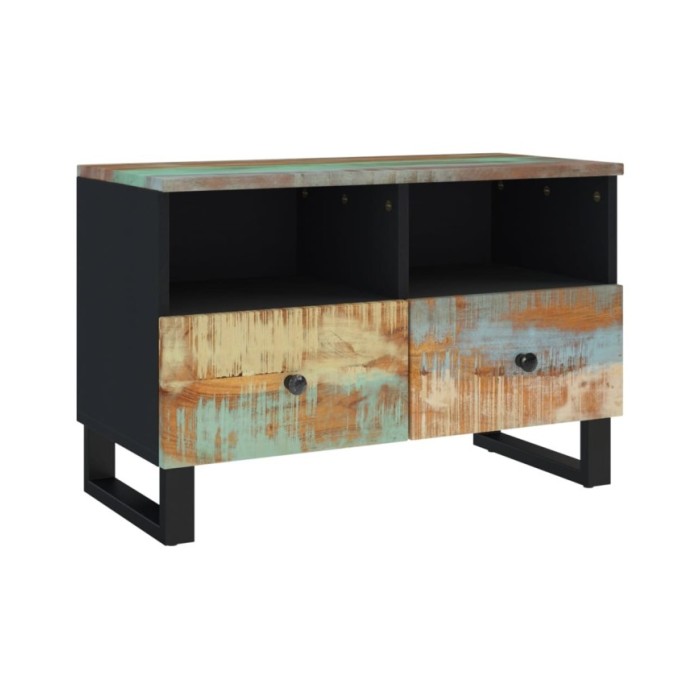 Meuble TV 70x33x46 cm Bois massif de récupération