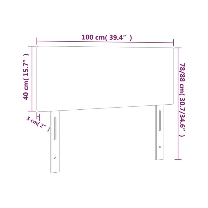 Tête de lit Marron 100x5x78/88 cm Similicuir
