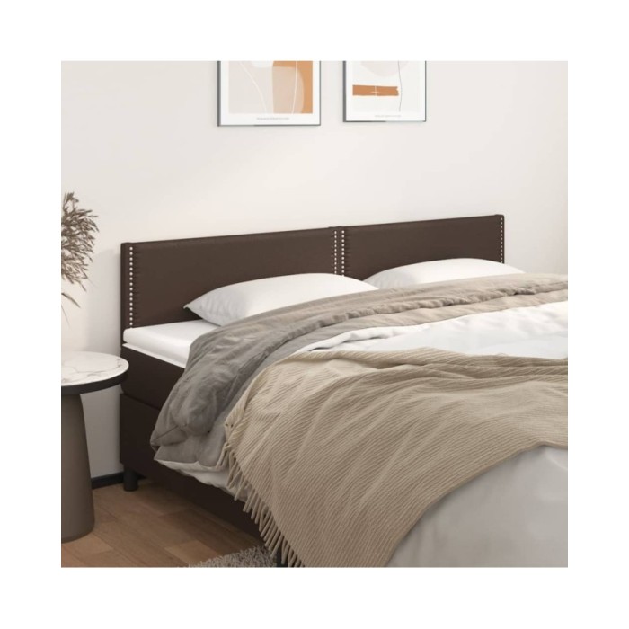 Têtes de lit 2 pcs Marron 100x5x78/88 cm Similicuir