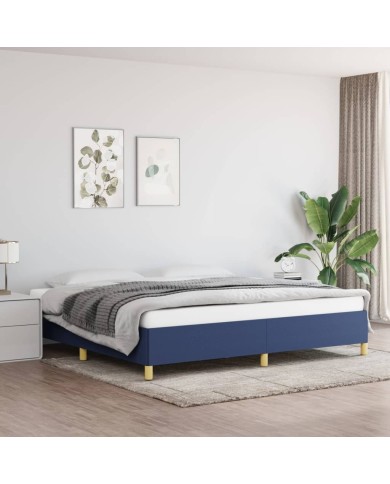 Cadre de lit Bleu 200x200 cm Tissu