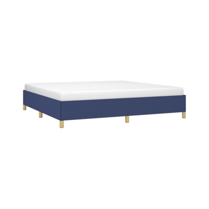 Cadre de lit Bleu 200x200 cm Tissu