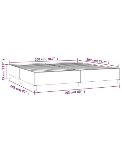 Cadre de lit Bleu 200x200 cm Tissu