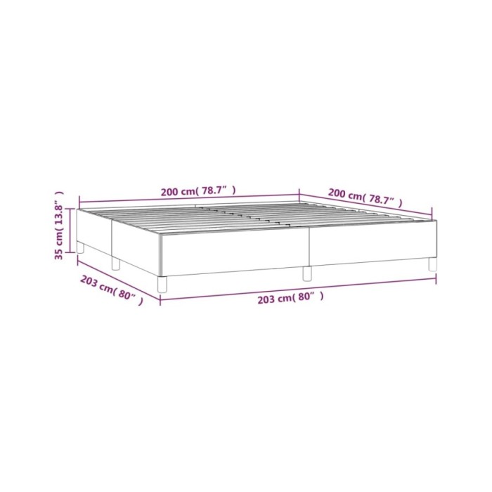 Cadre de lit Bleu 200x200 cm Tissu