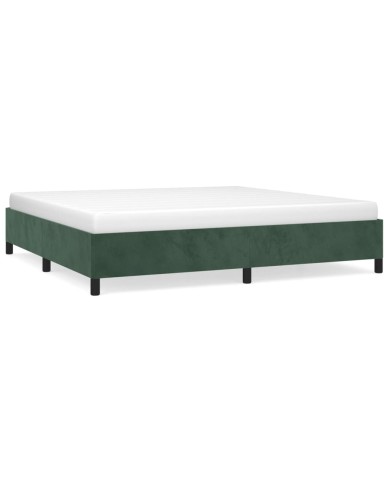 Cadre de lit Vert foncé 200x200 cm Velours