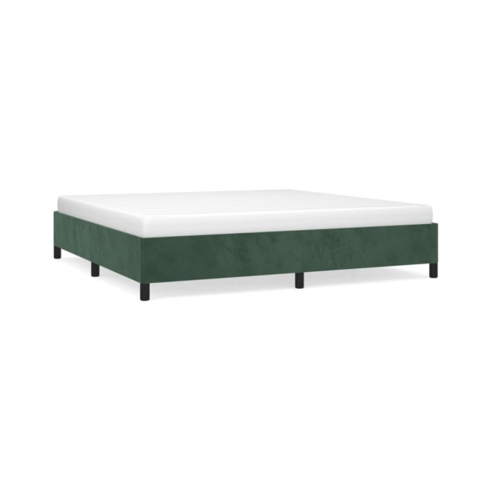 Cadre de lit Vert foncé 200x200 cm Velours