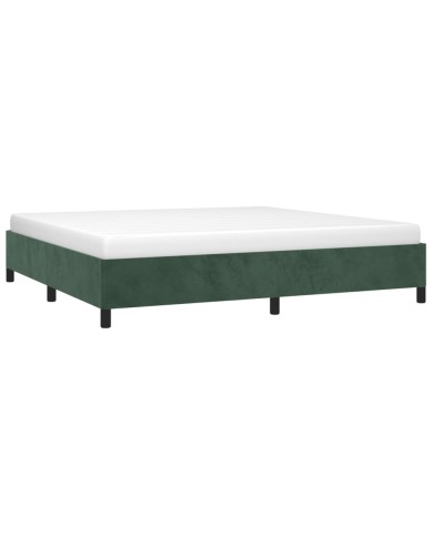 Cadre de lit Vert foncé 200x200 cm Velours