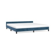 Cadre de lit avec tête de lit Bleu foncé 200x200 cm Velours