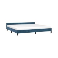 Cadre de lit avec tête de lit Bleu foncé 200x200 cm Velours