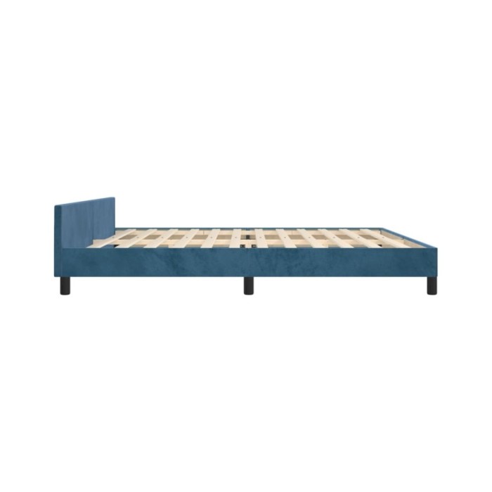 Cadre de lit avec tête de lit Bleu foncé 200x200 cm Velours