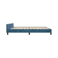 Cadre de lit avec tête de lit Bleu foncé 200x200 cm Velours