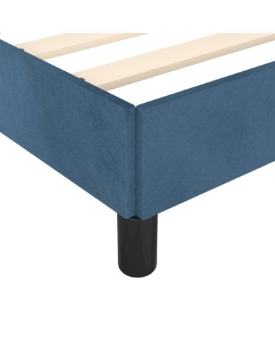 Cadre de lit avec tête de lit Bleu foncé 200x200 cm Velours