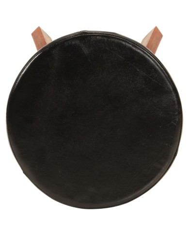 Tabourets de bar 2 pcs Cuir véritable et bois d'acacia solide