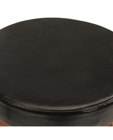 Tabourets de bar 2 pcs Cuir véritable et bois d'acacia solide