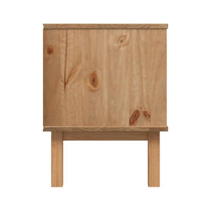 Meuble TV Marron et gris 113,5x43x57 cm Bois de pin massif