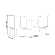 Meuble TV Marron et gris 113,5x43x57 cm Bois de pin massif
