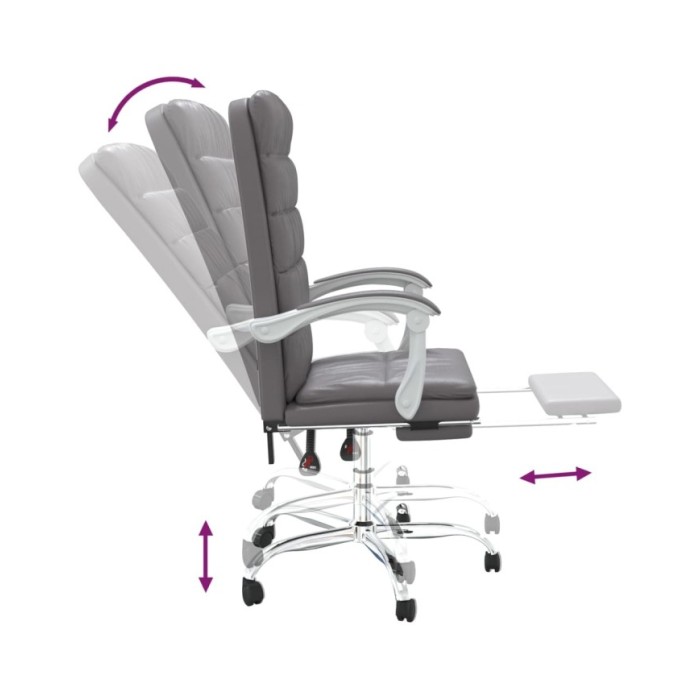 Fauteuil inclinable de bureau Gris Similicuir