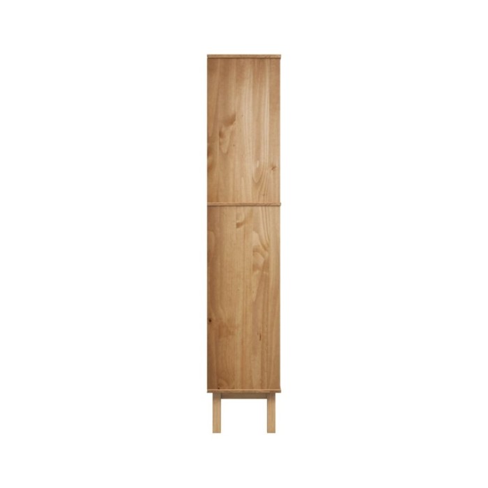 Bibliothèque avec 2 tiroirs Marron et blanc Bois de pin massif