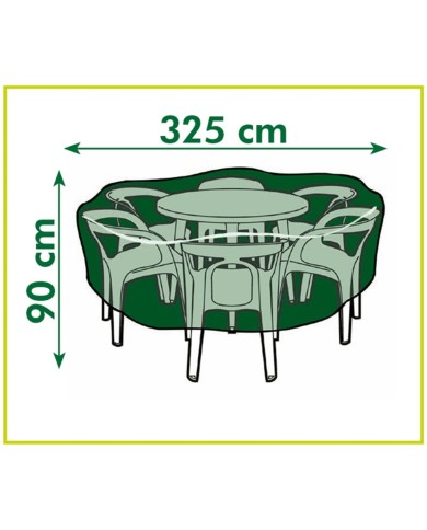 Nature Housse de mobilier de jardin pour tables rondes 325x325x90 cm