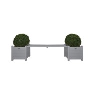 Esschert Design Jardinières avec banc pont Gris CF33G