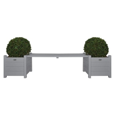 Esschert Design Jardinières avec banc pont Gris CF33G