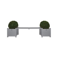 Esschert Design Jardinières avec banc pont Gris CF33G