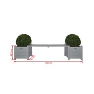 Esschert Design Jardinières avec banc pont Gris CF33G
