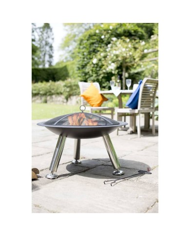 RedFire Vasque à feu Chicago Noir Acier 75 cm 85013