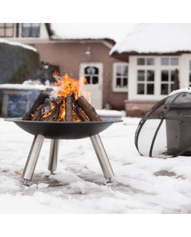 RedFire Vasque à feu Chicago Noir Acier 75 cm 85013