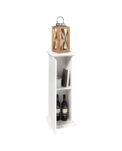 FMD Table d'appoint avec porte 88,5 cm Blanc