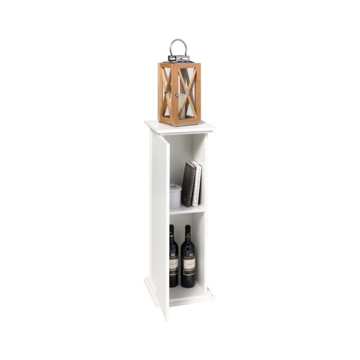 FMD Table d'appoint avec porte 88,5 cm Blanc