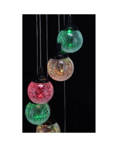 HI Lampe LED solaire Verre craquelé 6 ampoules