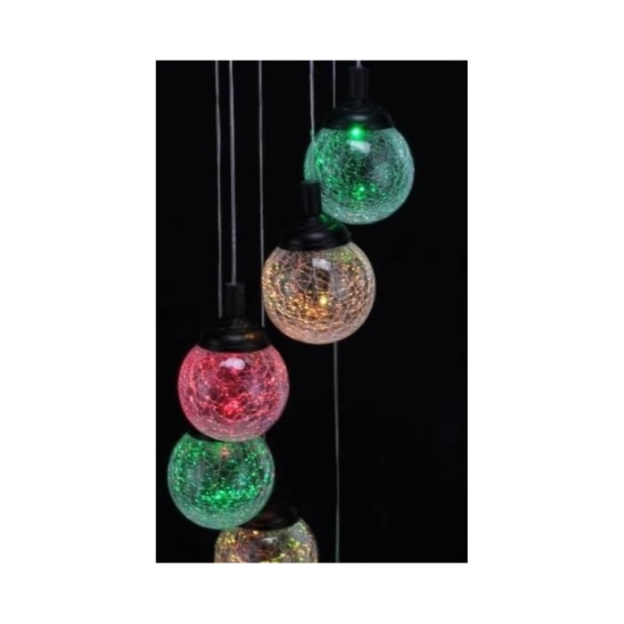 HI Lampe LED solaire Verre craquelé 6 ampoules