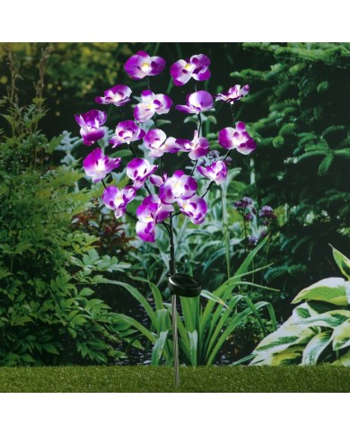 HI Lampe solaire à LED de jardin en forme d'orchidée 75 cm