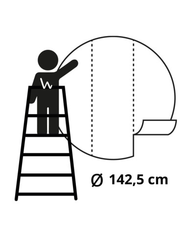 WallArt Papier peint cercle Skyline with Junk Boat 142,5 cm