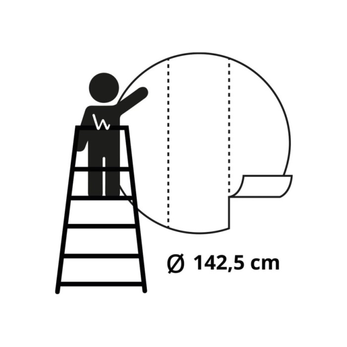 WallArt Papier peint cercle Skyline with Junk Boat 142,5 cm