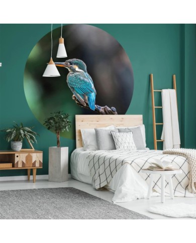 WallArt Papier peint cercle The Kingfisher 190 cm