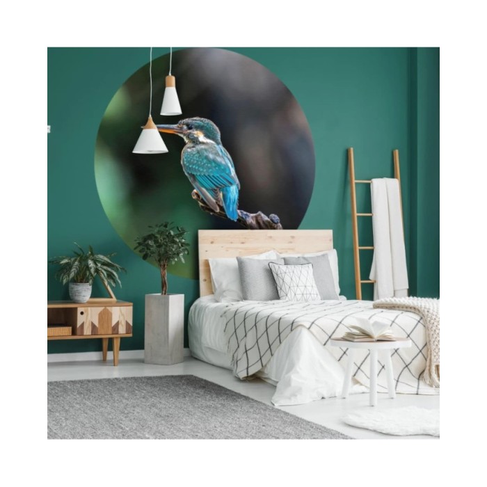 WallArt Papier peint cercle The Kingfisher 190 cm