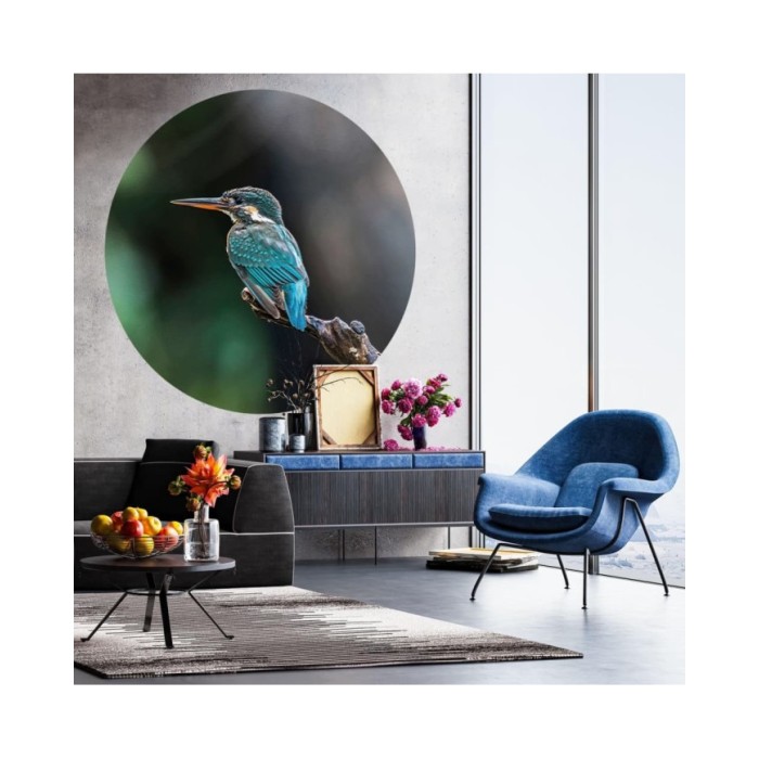 WallArt Papier peint cercle The Kingfisher 190 cm
