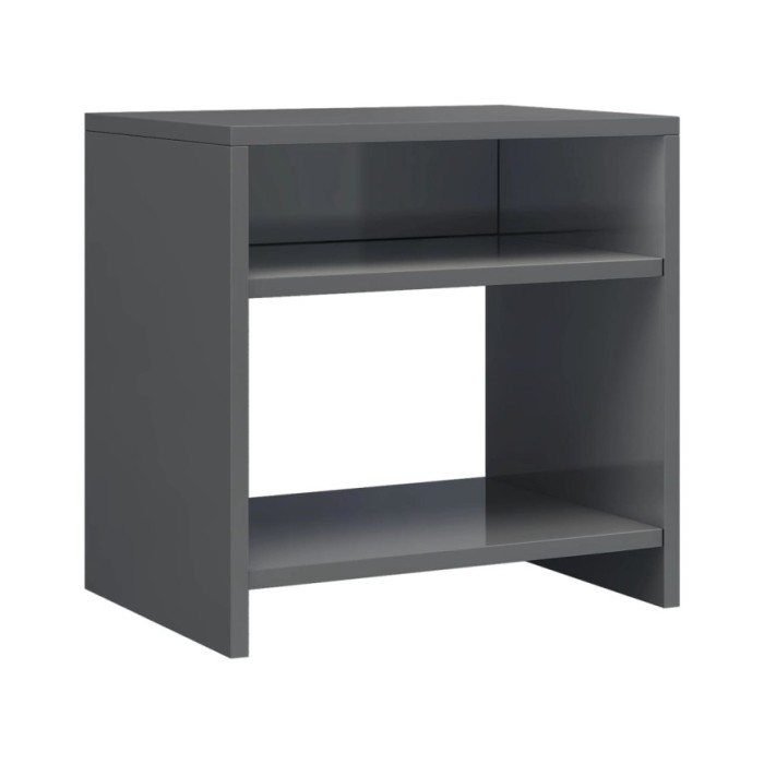 Table de chevet Gris brillant 40 x 30 x 40 cm Aggloméré 