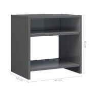 Table de chevet Gris brillant 40 x 30 x 40 cm Aggloméré 