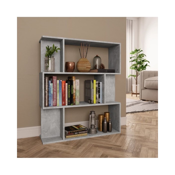Bibliothèque/Séparateur de pièce Gris béton 80x24x96 cm 