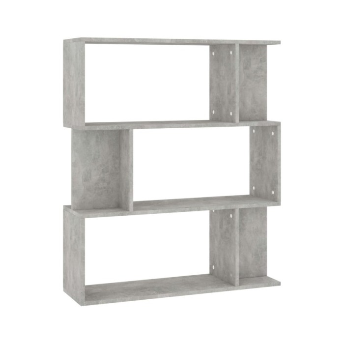 Bibliothèque/Séparateur de pièce Gris béton 80x24x96 cm 